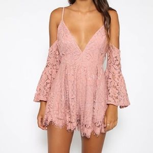 NWT Pink Lace Romper ❣️Valentine's Day!